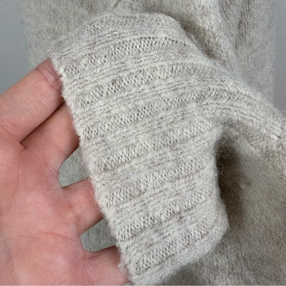 Madewell Wilmington‎ Hoodie Sweater Pullover Size S Oatmeal Beige Pockets Wool